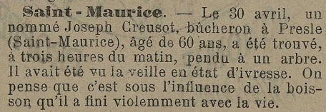 1900.05 - Joseph CREUSOT retrouvé pendu