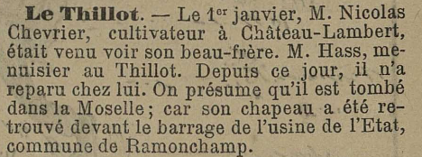 1900.01 - Disparition de Nicolas CHEVRIER